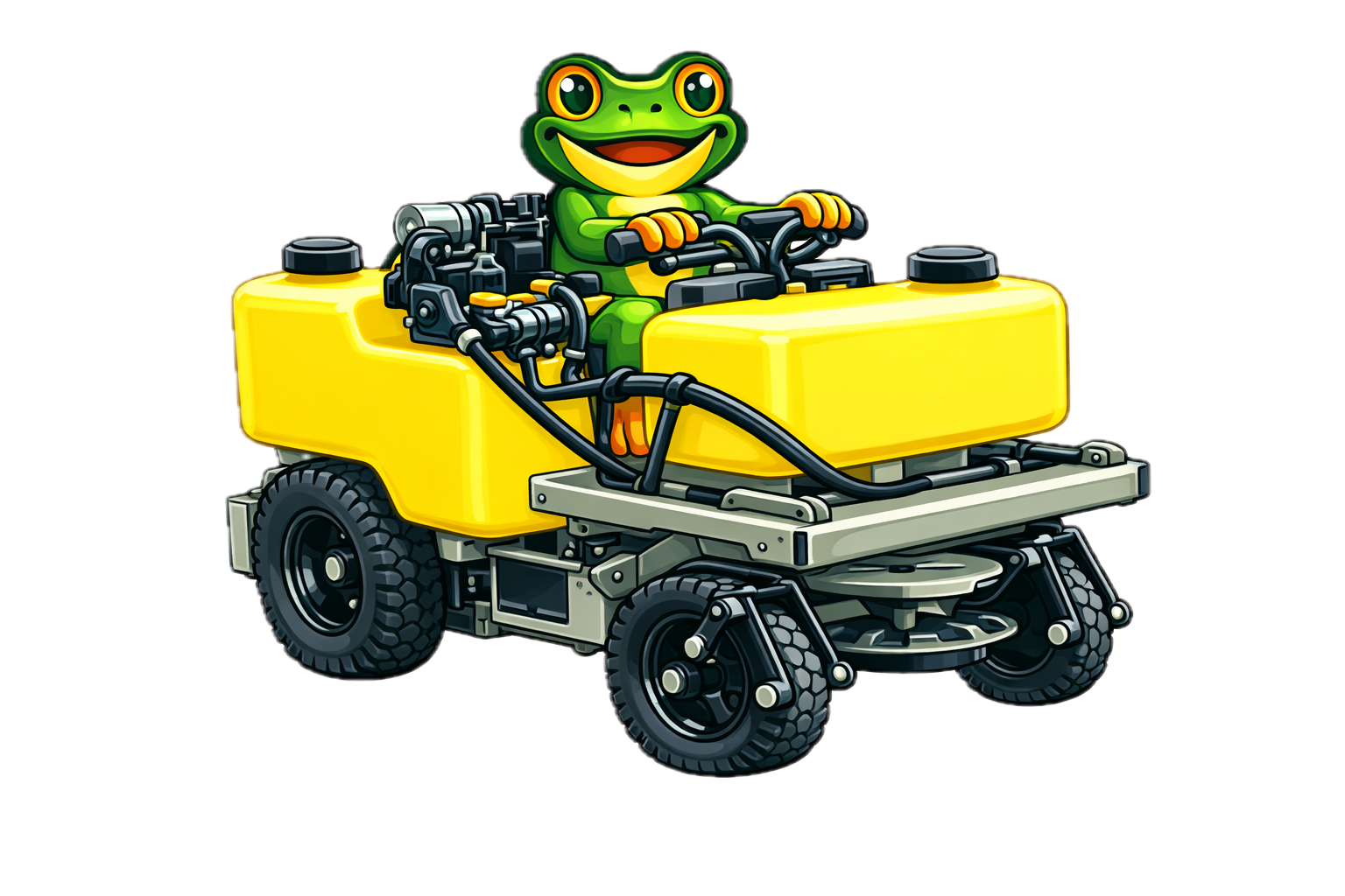 frog on lawn sprayer